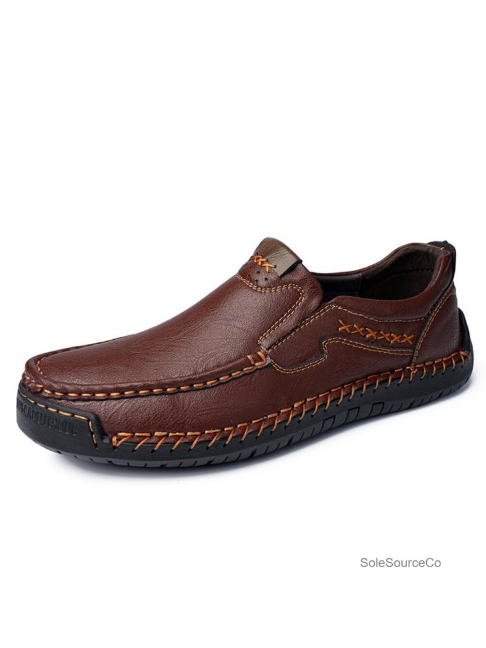 Men's Handmade Leather Loafers Slip-On Mocc Comfort Walking Shoes